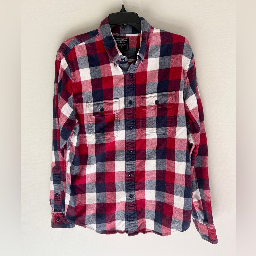Y2K ABERCROMBIE & FITCH Buffalo Plaid Button Down Flannel Shirt Indie | Men’s XL - Picture 6 of 16